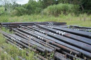 a set of steel poles for the distribution of fiber optic internet networks photo