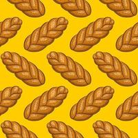 YELLOW SEAMLESS VECTOR BACKGROUND WITH SWEET BUNS PIGTAILS