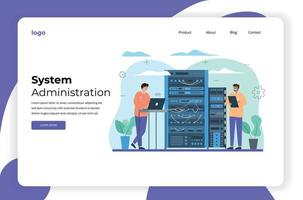 System Administrator Flat Website vector