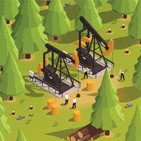 Well Drilling Isometric Illustration vector