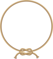 bannière de cadre de corde marron png