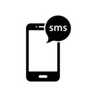 eps10 black vector smartphone email or SMS abstract icon or logo isolated on white background. mobile mail symbol in a simple flat trendy modern style for your website design, and mobile app
