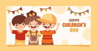 Template For Happy Children's Day vector