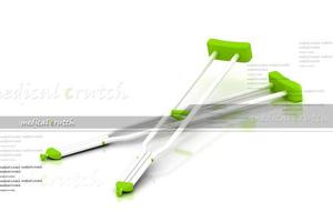 3d multi use medical crutches in white background photo