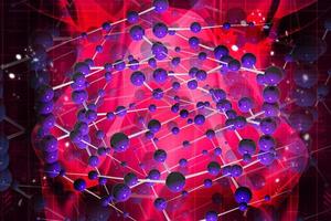 Digital illustration of molecular in abstract color background photo