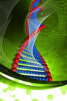 Digital illustration of DNA in color background photo