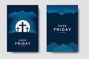 Good Friday Dark Template Bundle vector