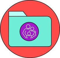 Family icon in folder vector