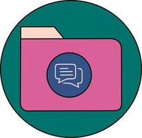 Comment icon vector in folder