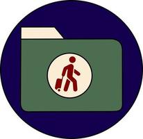 Tourist vector icon, in folder