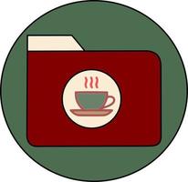 Cup of coffee icon in folder vector