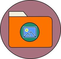 Photo folder icon vector