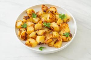 Roasted or grilled potatoes  on plate