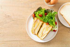 homemade sandwich ham cheese with salad photo