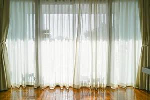 curtain with window and sunlight photo