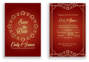 Luxury wedding invitation card background with golden line art flower and gradient color. Abstract art background vector design for wedding and vip cover template.