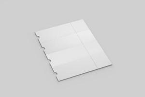 maqueta de boleto de papel en blanco foto