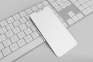 White Blank Smartphone Screen Mockup photo