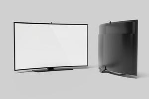 maqueta de pantalla de tv inteligente blanca en blanco de foto