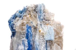 Macro mineral stone Kyanite a white background photo