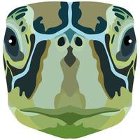 The head of a sea turtle. Bright Portrait is depicted on a white background. Vector graphics. Animal logo