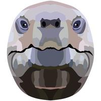 Head of a land turtle. Bright Portrait is depicted on a white background. Vector graphics. Animal logo