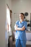 Confident female doctor at office. Health care concept. photo