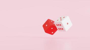 Dice. Composition of red dice with white dots and white dice with red dots. 3d  illustration. photo