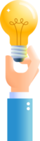 Hands holding light bulb png