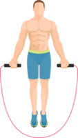 Man jumping rope exercise png