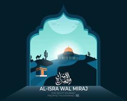 ilustración de vector de fondo isra miraj