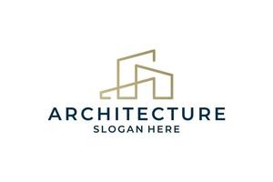inspiración de diseño de logotipo de edificio minimalista vector