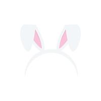 Easter rabbit ears headband  icon  isolated on white background. Flat cartoon easter card design element. Spring hare ear accessory vector