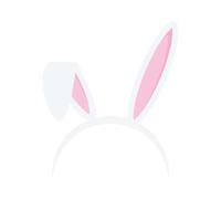 Easter rabbit ears headband  icon  isolated on white background. Flat cartoon easter card design element. Spring hare ear accessory vector