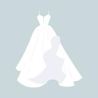 elegante vestido blanco para novia vector