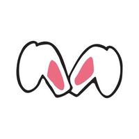 Rabbit ears for decoration at a children's party on Easter. Isolated on white background vector