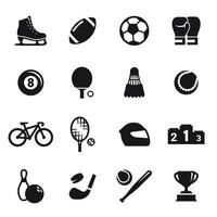 Sports icons set. Black on a white background vector