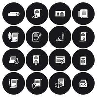 Documents Icons Set. White on a black background vector