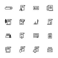 conjunto de iconos de documentos. línea, contorno iconos vectoriales vector