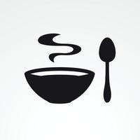 Soup icon vector. Black on a white background vector