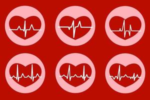 Set heart Rate icon vector graphic. Heart Rate symbol