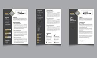 Modern Resume and Cover letter Design CV Template for job applications vector