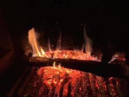 Chimney bright fire in the dark 11 photo