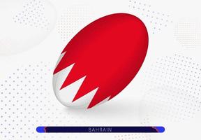 Rugby ball with the flag of Bahrain on it. Equipment for rugby team of Bahrain. vector