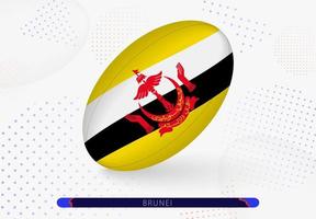 Rugby ball with the flag of Brunei on it. Equipment for rugby team of Brunei. vector