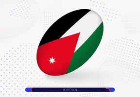 Rugby ball with the flag of Jordan on it. Equipment for rugby team of Jordan. vector