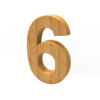 3D wood number png