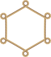 Brown rope frame banner png