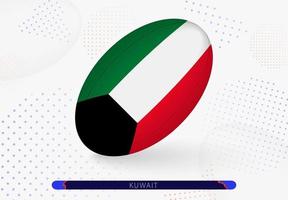 Rugby ball with the flag of Kuwait on it. Equipment for rugby team of Kuwait. vector