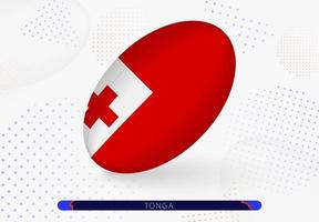 Rugby ball with the flag of Tonga on it. Equipment for rugby team of Tonga. vector